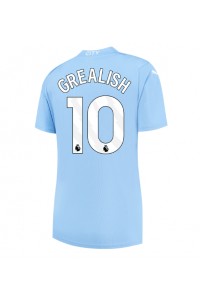 Manchester City Jack Grealish #10 Jalkapallovaatteet Naisten Kotipaita 2023-24 Lyhythihainen
